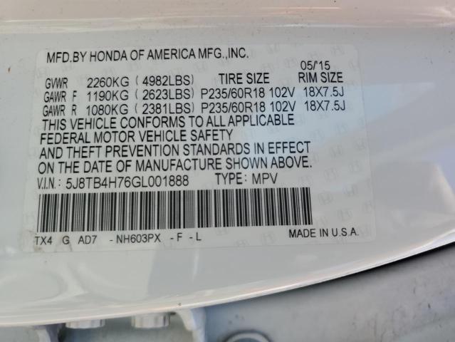 Aukcja sprzedaży 2016 Acura Rdx Advanc, vin: 5J8TB4H76GL001888, numer aukcji: 55761995