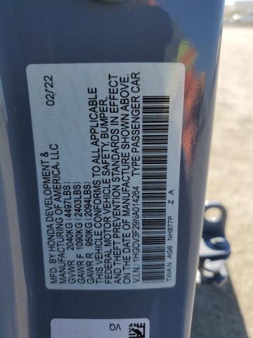 2022 Honda Accord Hyb მანქანა იყიდება აუქციონზე, vin: 1HGCV3F29NA014264, აუქციონის ნომერი: 56550205