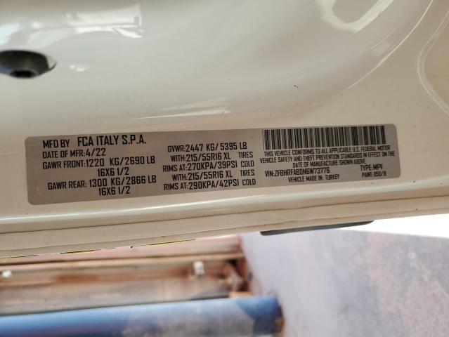 Продажа на аукционе авто 2022 Ram Promaster City, vin: ZFBHRFAB0N6W73776, номер лота: 55471925