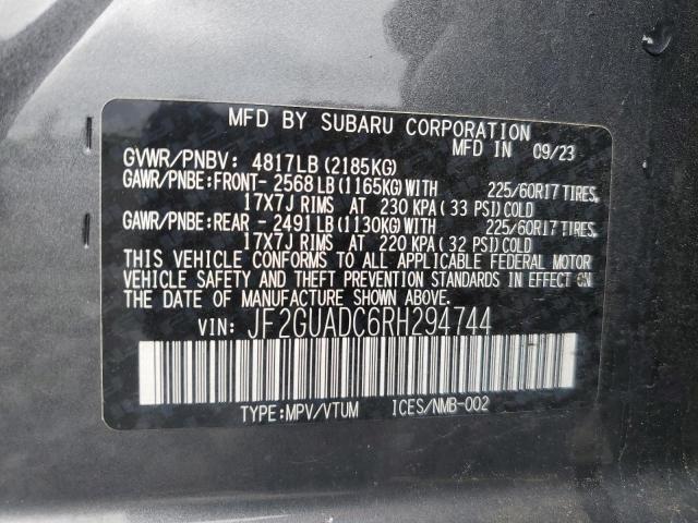 55848795 :رقم المزاد ، JF2GUADC6RH294744 vin ، 2024 Subaru Ascent Tou مزاد بيع