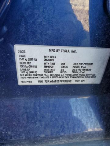 56428335 :رقم المزاد ، 7SAYGAEE8PF798058 vin ، 2023 Tesla Model Y مزاد بيع