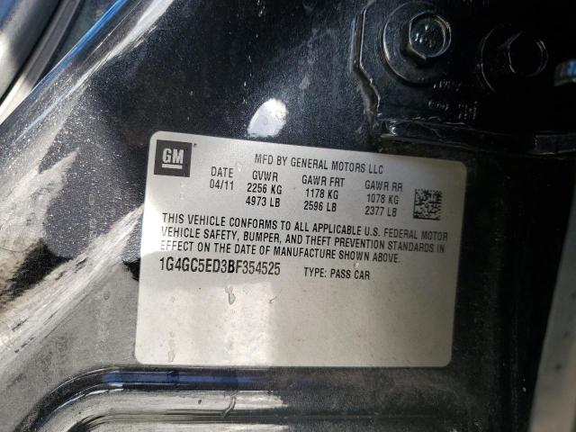 2011 Buick Lacrosse მანქანა იყიდება აუქციონზე, vin: 1G4GC5ED3BF354525, აუქციონის ნომერი: 56627965