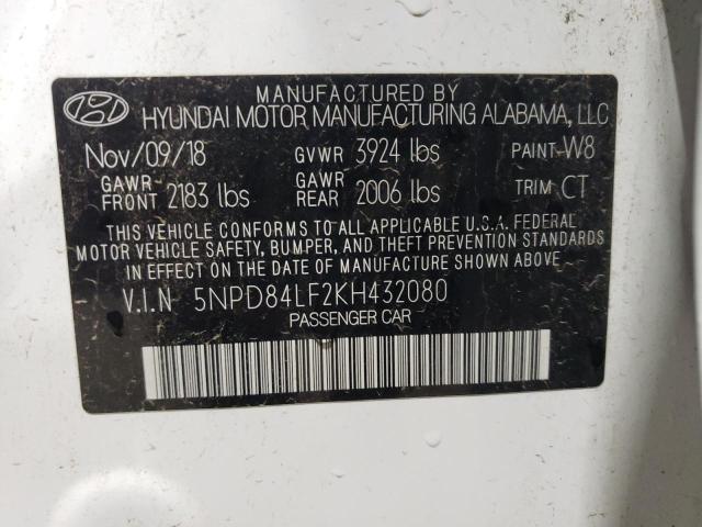 Auction sale of the 2019 Hyundai Elantra Se, vin: 5NPD84LF2KH432080, lot number: 57920655