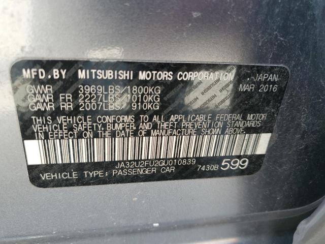 Продаж на аукціоні авто 2016 Mitsubishi Lancer, vin: JA32U2FU2GU010839, номер лоту: 56868785