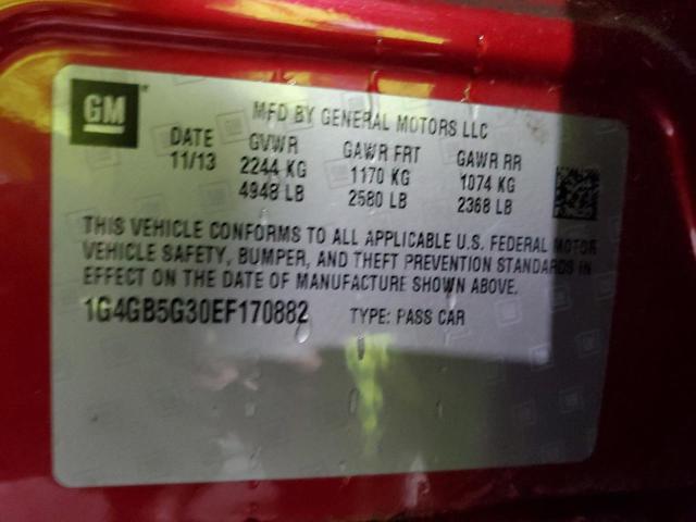 57481705 :رقم المزاد ، 1G4GB5G30EF170882 vin ، 2014 Buick Lacrosse مزاد بيع