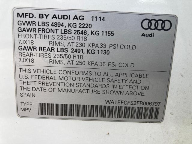 Aukcja sprzedaży 2015 Audi Q3 Premium, vin: WA1EFCFS2FR006797, numer aukcji: 55071595