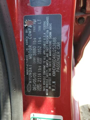 2006 Hyundai Elantra მანქანა იყიდება აუქციონზე, vin: KMHDN46D46U252688, აუქციონის ნომერი: 56174545
