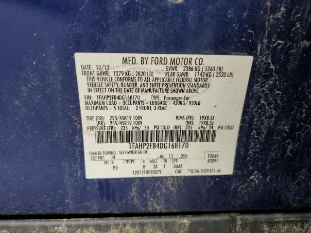 2013 Ford Taurus მანქანა იყიდება აუქციონზე, vin: 1FAHP2F84DG168170, აუქციონის ნომერი: 56723635
