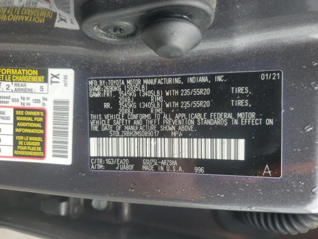 2021 Toyota Highlander მანქანა იყიდება აუქციონზე, vin: 5TDLZRBH2MS089017, აუქციონის ნომერი: 57728865