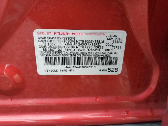 56893085 :رقم المزاد ، JA4JT3AW3BU020913 vin ، 2011 Mitsubishi Outlander مزاد بيع