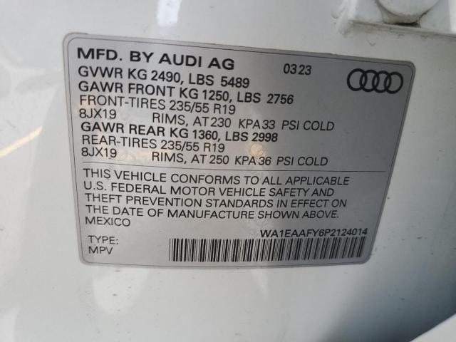 58349825 :رقم المزاد ، WA1EAAFY6P2124014 vin ، 2023 Audi Q5 مزاد بيع