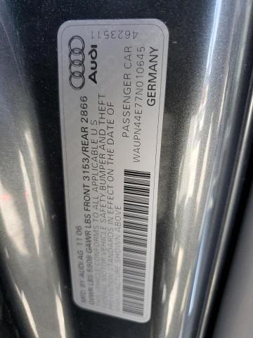 Продажа на аукционе авто 2007 Audi S8, vin: WAUPN44E77N010645, номер лота: 58825565