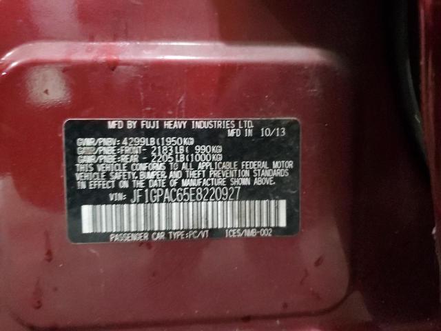 Продаж на аукціоні авто 2014 Subaru Impreza Pr, vin: JF1GPAC65E8220927, номер лоту: 57417155