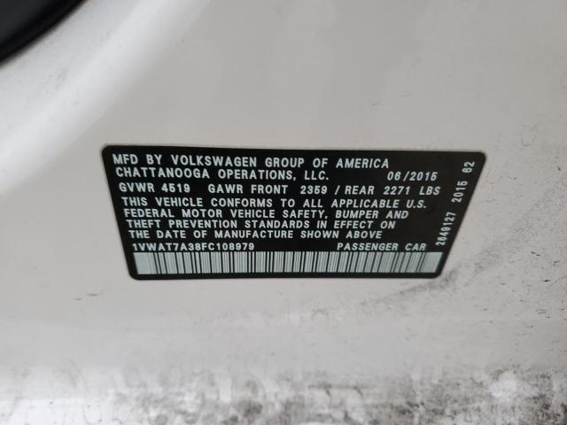 Auction sale of the 2015 Volkswagen Passat S, vin: 1VWAT7A38FC108979, lot number: 55820225