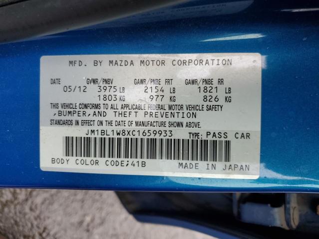 55789735 :رقم المزاد ، JM1BL1W8XC1659933 vin ، 2012 Mazda 3 مزاد بيع