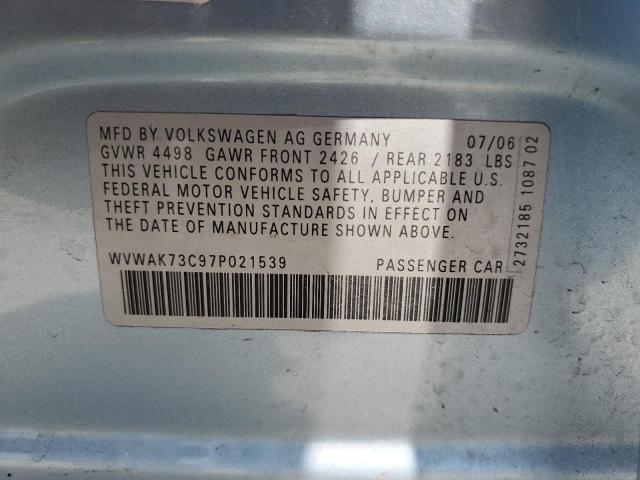 Aukcja sprzedaży 2007 Volkswagen Passat, vin: WVWAK73C97P021539, numer aukcji: 58165135