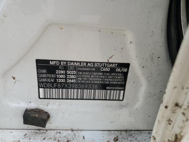 57092465 :رقم المزاد ، WDBUF87X39B369338 vin ، 2009 Mercedes-benz E مزاد بيع