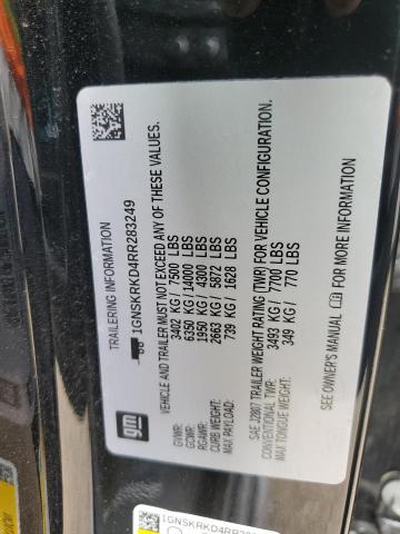 2024 Chevrolet Tahoe მანქანა იყიდება აუქციონზე, vin: 1GNSKRKD4RR283249, აუქციონის ნომერი: 58775975