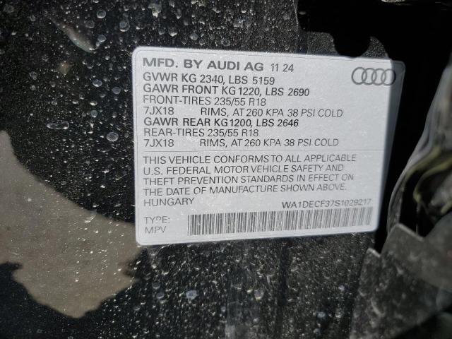 2025 Audi Q3 მანქანა იყიდება აუქციონზე, vin: WA1DECF37S1029217, აუქციონის ნომერი: 55847255