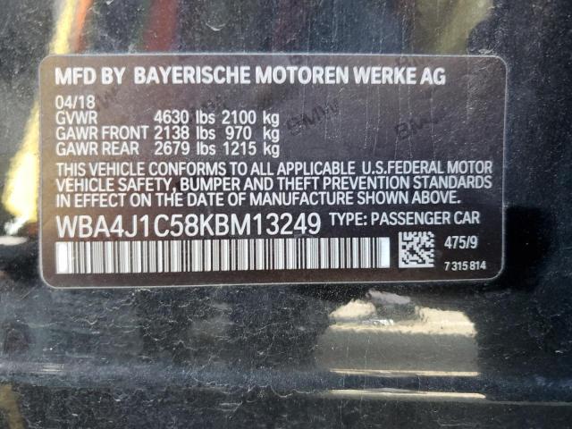 57025855 :رقم المزاد ، WBA4J1C58KBM13249 vin ، 2019 Bmw 430i مزاد بيع
