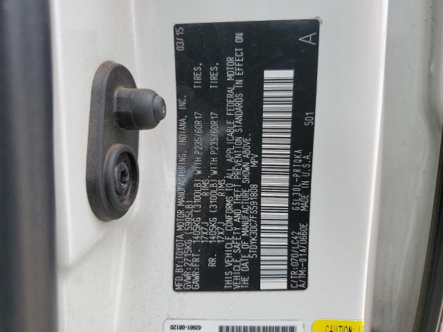 Продажа на аукционе авто 2015 Toyota Sienna, vin: 5TDYK3DC7FS591808, номер лота: 55599755