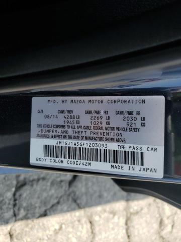 2015 Mazda 6 მანქანა იყიდება აუქციონზე, vin: JM1GJ1W56F1203093, აუქციონის ნომერი: 55309195