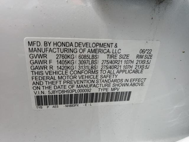 2023 Acura Mdx მანქანა იყიდება აუქციონზე, vin: 5J8YD8H93PL000092, აუქციონის ნომერი: 57827295
