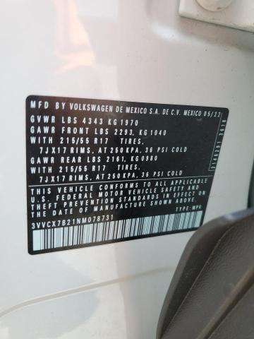 Aukcja sprzedaży 2022 Volkswagen Taos, vin: 3VVCX7B21NM078731, numer aukcji: 58477695