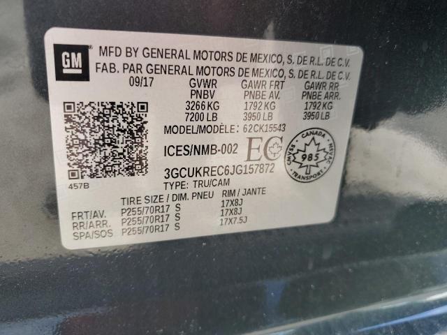 Продаж на аукціоні авто 2018 Chevrolet Silverado, vin: 3GCUKREC6JG157872, номер лоту: 57528345