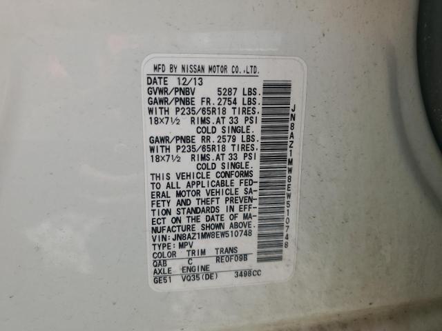 56652245 :رقم المزاد ، JN8AZ1MW8EW510748 vin ، 2014 Nissan Murano S مزاد بيع