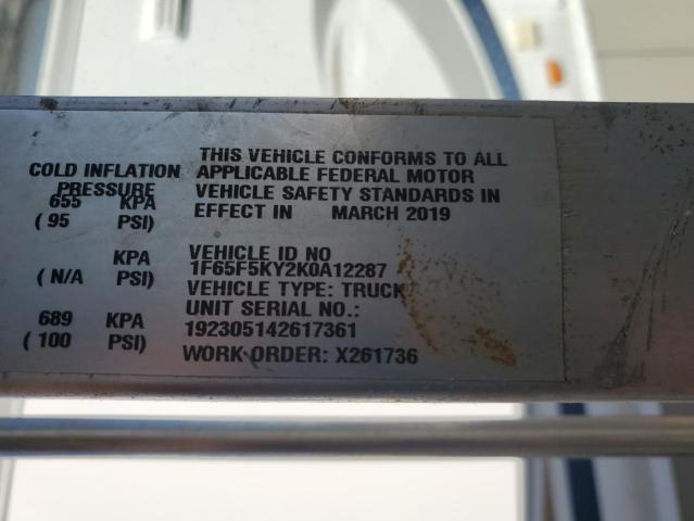 47489905 :رقم المزاد ، 1F65F5KY2K0A12287 vin ، 2019 Ford F59 مزاد بيع