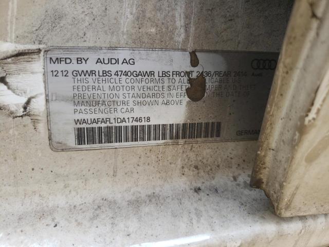 57024575 :رقم المزاد ، WAUAFAFL1DA174618 vin ، 2013 Audi A4 مزاد بيع