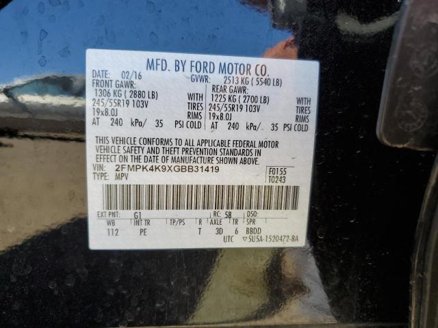 2016 Ford Edge მანქანა იყიდება აუქციონზე, vin: 2FMPK4K9XGBB31419, აუქციონის ნომერი: 57178005