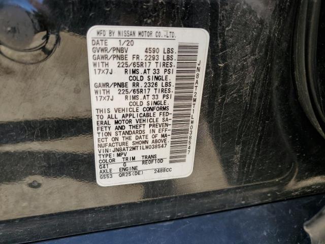 2020 Nissan Rogue მანქანა იყიდება აუქციონზე, vin: JN8AT2MT1LW038547, აუქციონის ნომერი: 57519145
