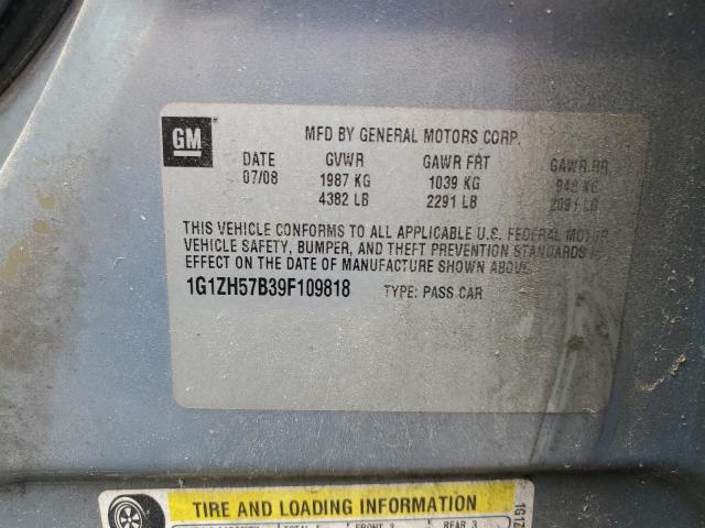 2009 Chevrolet Malibu 1lt მანქანა იყიდება აუქციონზე, vin: 1G1ZH57B39F109818, აუქციონის ნომერი: 58458165