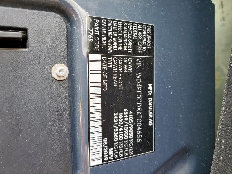 Продаж на аукціоні авто 2019 Mercedes-benz Sprinter 2, vin: WD4PF0CDXKT004656, номер лоту: 56115245