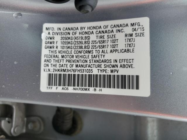 58722845 :رقم المزاد ، 2HKRM3H76FH531035 vin ، 2015 Honda Cr-v مزاد بيع