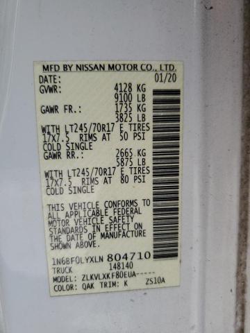 55970535 :رقم المزاد ، 1N6BF0LYXLN804710 vin ، 2020 Nissan Nv مزاد بيع