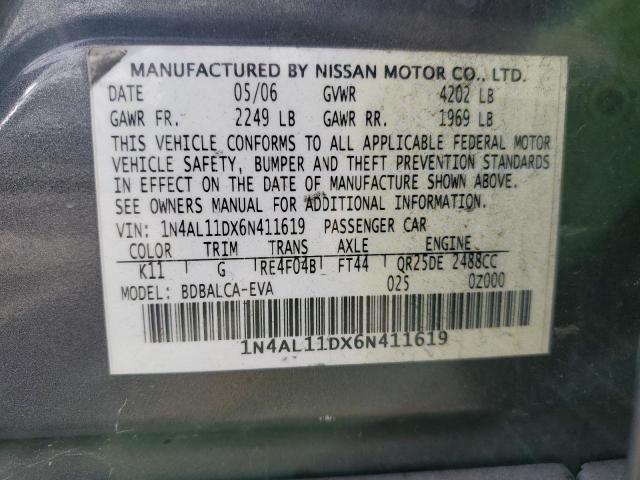 55904705 :رقم المزاد ، 1N4AL11DX6N411619 vin ، 2006 Nissan Altima مزاد بيع
