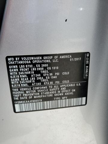 Продажа на аукционе авто 2018 Volkswagen Atlas, vin: 1V2BR2CA4JC500319, номер лота: 55771225