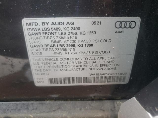 Продажа на аукционе авто 2021 Audi Q5, vin: WA1BAAFY6M2114520, номер лота: 48049045