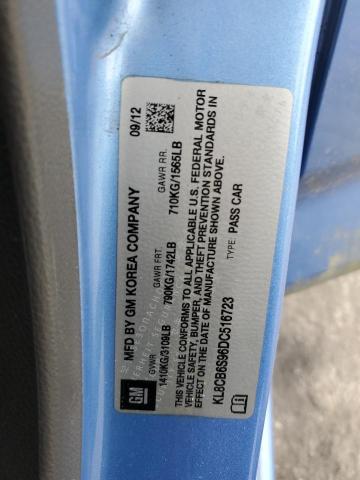 57744495 :رقم المزاد ، KL8CB6S96DC516723 vin ، 2013 Chevrolet Spark مزاد بيع