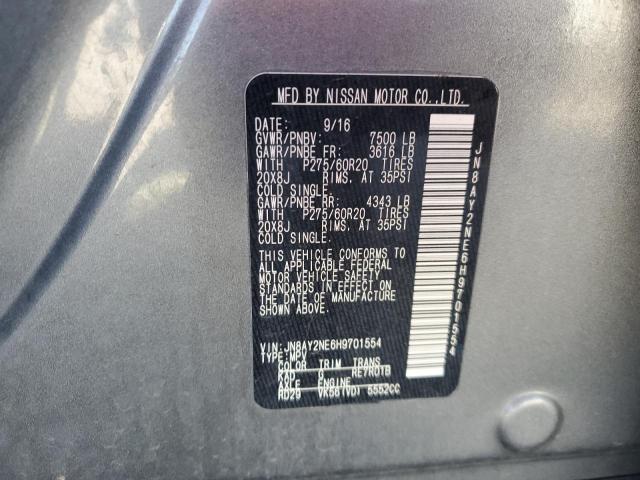 2017 Nissan Armada მანქანა იყიდება აუქციონზე, vin: JN8AY2NE6H9701554, აუქციონის ნომერი: 57306605