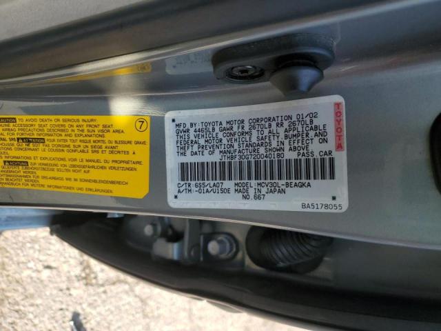 Aukcja sprzedaży 2002 Lexus Es 300, vin: JTHBF30G720040180, numer aukcji: 56015355