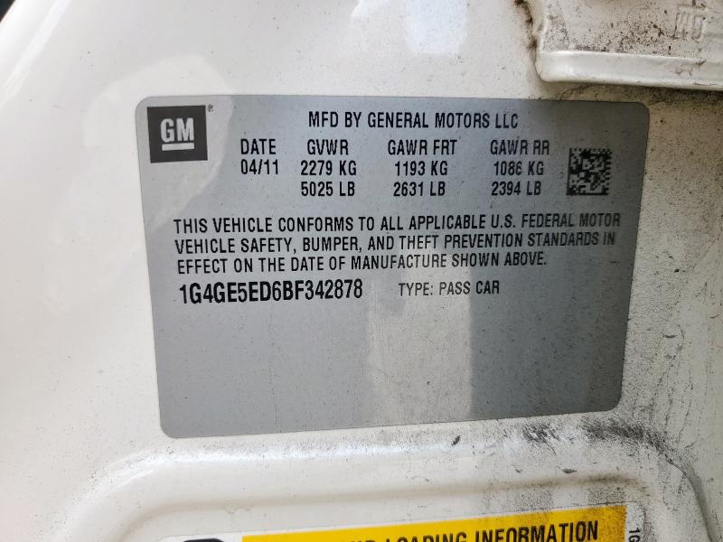 58371375 :رقم المزاد ، 1G4GE5ED6BF342878 vin ، 2011 Buick Lacrosse C مزاد بيع