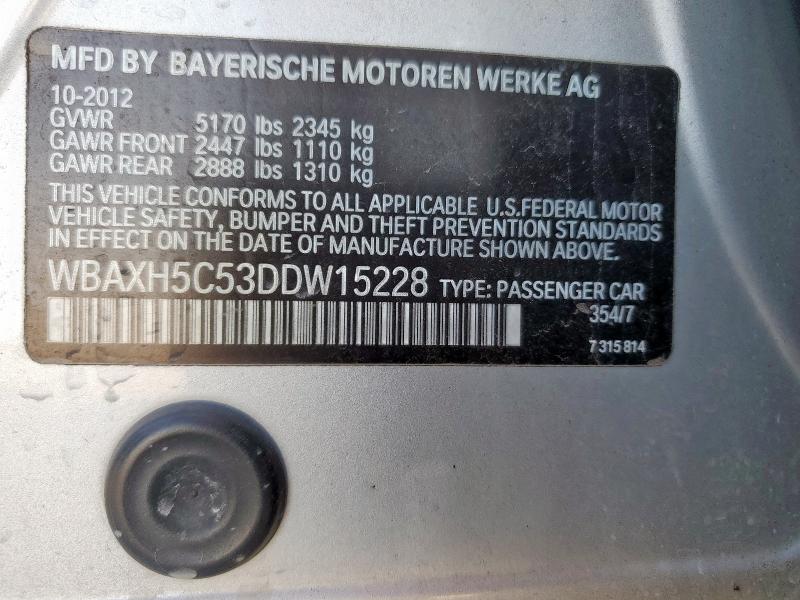 Aukcja sprzedaży 2013 Bmw 528 Xi, vin: WBAXH5C53DDW15228, numer aukcji: 59057115