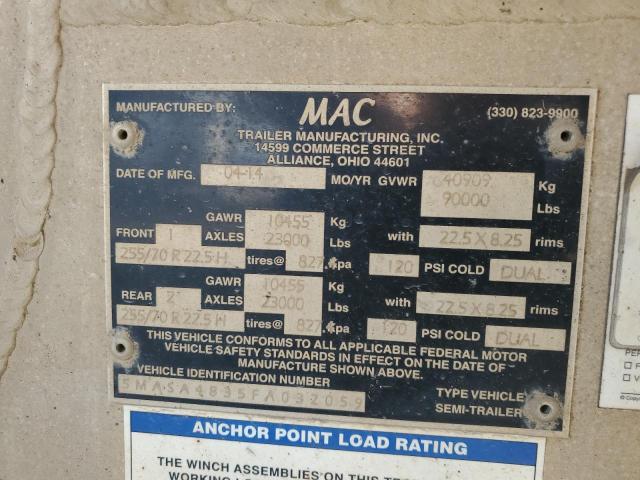 Продажа на аукционе авто 2015 Mac Flatbed, vin: 5MASA4835FA032059, номер лота: 57566625