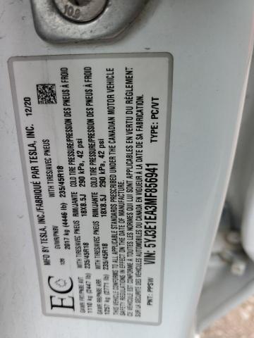 Продаж на аукціоні авто 2021 Tesla Model 3, vin: 5YJ3E1EA3MF856941, номер лоту: 54823655