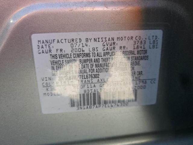 2014 Nissan Sentra S მანქანა იყიდება აუქციონზე, vin: 3N1AB7AP7EL676302, აუქციონის ნომერი: 55963395
