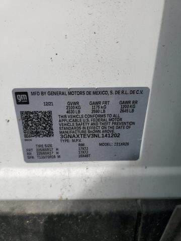 Aukcja sprzedaży 2022 Chevrolet Equinox Lt, vin: 3GNAXTEV3NL141202, numer aukcji: 58566015